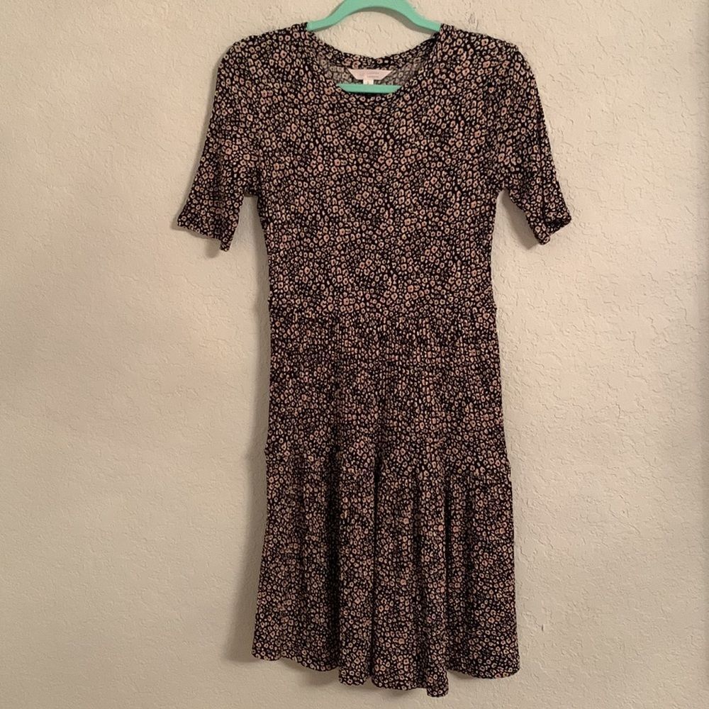 Lauren Conrad Pink Black Ribbed Scoop Neck Dress Size Small